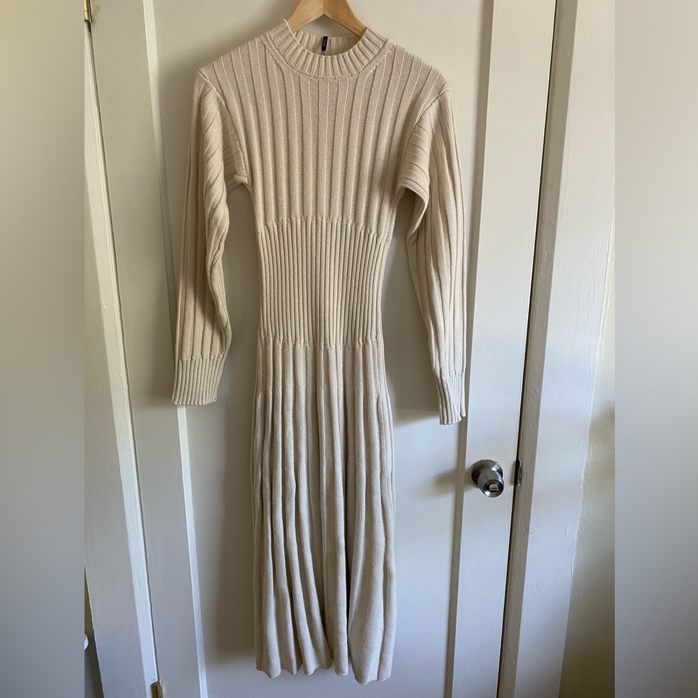Elleme París rib knit dress ivory XS NWT
